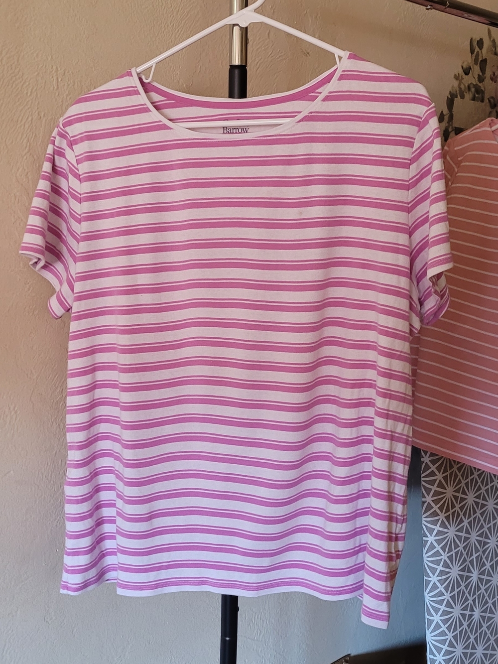 croft & barrow Pink and White Striped Short-Sleeve Tee